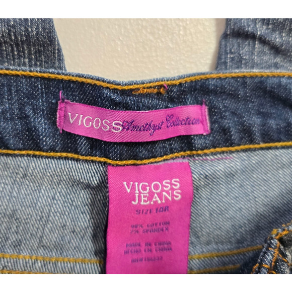 Vigoss Jeans Women's 14R Blue Dark Wash Amethyst Collection Slight Distressed - Picture 5 of 15